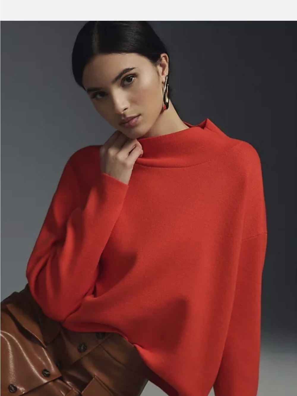 Anthropologie pilcro cashmere Sweater Mock Neck Red cashmere sweater